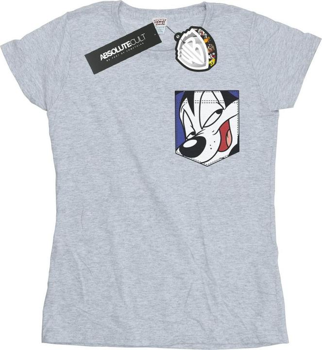 Produktbild Looney Tunes Pepe Le Pew Face Faux Pocket TShirt (XXL)