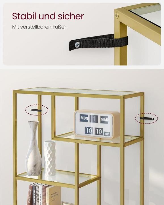 Actual product image Vasagle Regal 6 Ablagen 80 x 180.3 cm, Gold