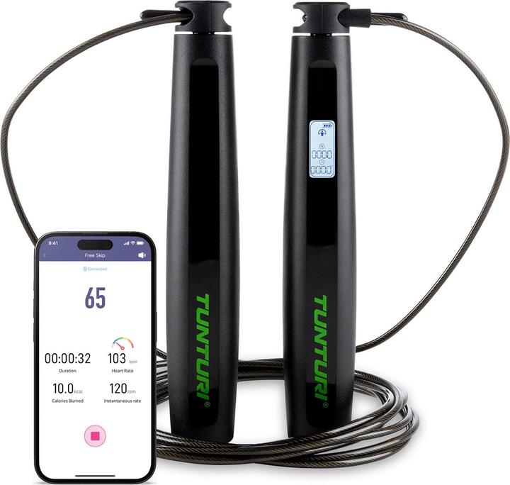 Tunturi Smart Springseil mit Display und App (295 cm)