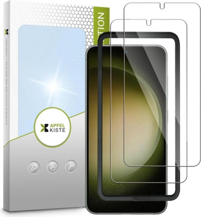 Immagine prodotto Apfelkiste - Panzer Glas Displayschutzfolie mit Montagerahmen (2er Set) (2 Pezzo/i, Samsung Galaxy S23+)