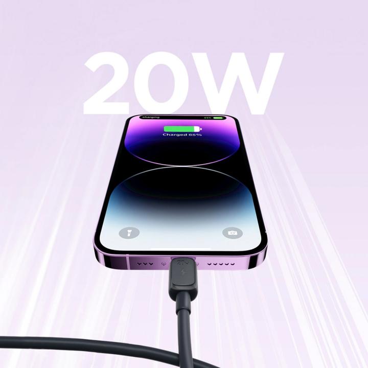 Actual product image Joyroom Color Series USB-C - Lightning Cable 20W, 1.2m - Black (1.20 m, USB 3.2 Gen 2)