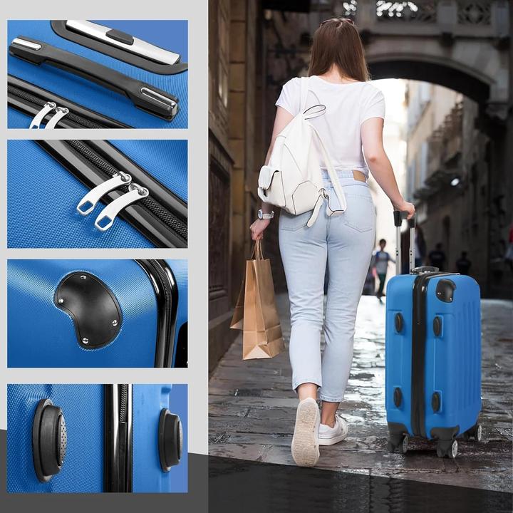 Actual product image Leadzm 3-teiliges Reisekoffer-Set (93 l, Hand luggage (up to 50 litres), M (50 - 90l), L (90 - 115l))