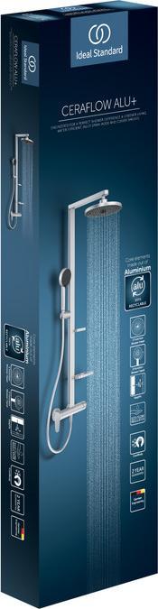 Image du produit Ideal Standard Système de douche Alu+ : Mitigeur de douche Ceraflow 2 étagères, douchette à main 2F, douche de