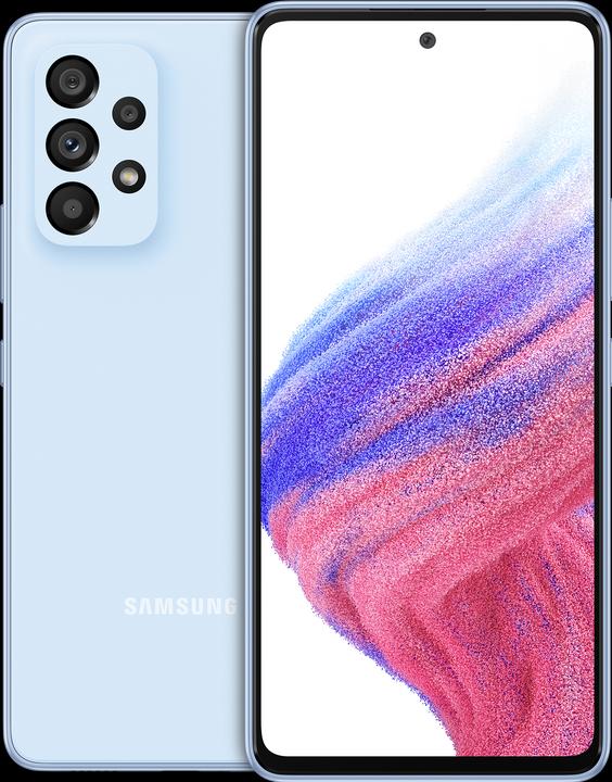 Actual product image Samsung Galaxy A53 5G (128 GB, Awesome Blue, 6.50", Dual SIM, 64 Mpx, 5G)