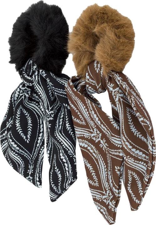 Image du produit Trisa Cheveux - Fausse fourrure Scrunchie, noir marron (Élastiques à cheveux)