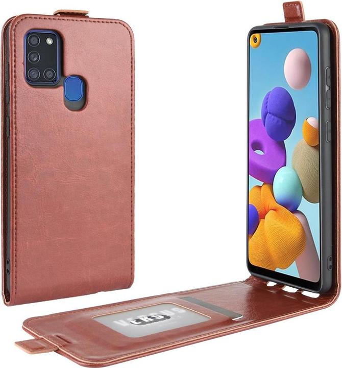 Actual product image Cover-Discount Galaxy A21s - Classic Flip Case vertical brown (Samsung Galaxy A21s)