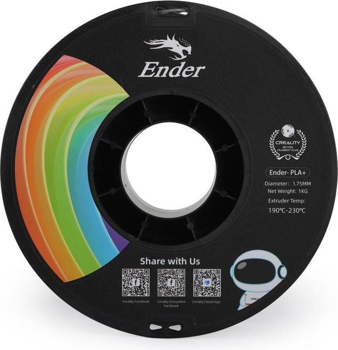 Image du produit Creality Filament PLA+ gris, 1.75 mm, 1 kg (PLA, 1.75 mm, 1000 g, Gris)