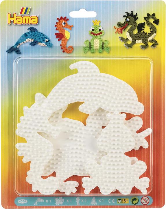 Produktbild Hama Perlen Stiftplatten Delfin - Seepferd - Frosch - Drache
