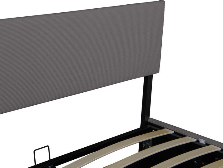 Actual product image Corium Polsterbett Juva Cord mit Lattenrost 160x200 cm Grau (160 x 200 cm)