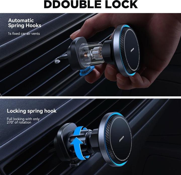 Produktbild Joyroom car phone holder with wireless charger (MagSafe compatible) for air vent - black (JR-ZS387)