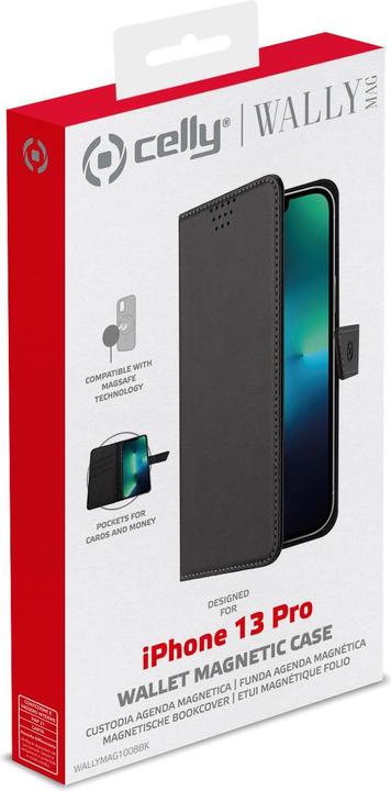 Produktbild Celly WALLYMAG Handytasche 15,5 cm (6,1') Pouch Case Schwarz (Apple iPhone 13 Pro)