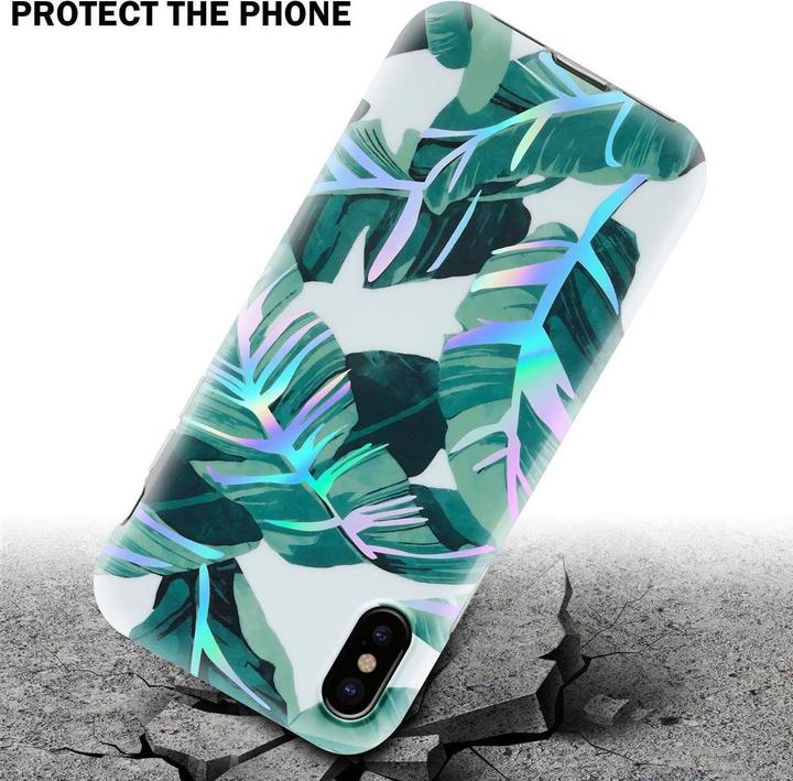 Actual product image Cadorabo IMD TPU Colorful Flowers & Leaves Cover (Apple iPhone XS Max)