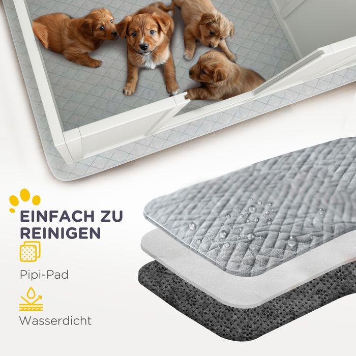 Produktbild Swisshandel24 Wurfbox für Welpen, mit Unterlage, leicht zu reinigen, Holz, 166x80x50 cm, Weiss