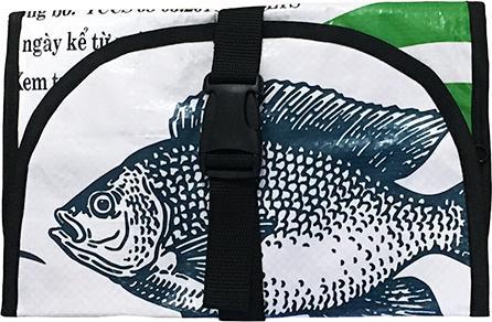Immagine prodotto Bekos Upcycling - Borsa per il bucato appesa con sacchetti di cibo per pesci riciclati Bianco