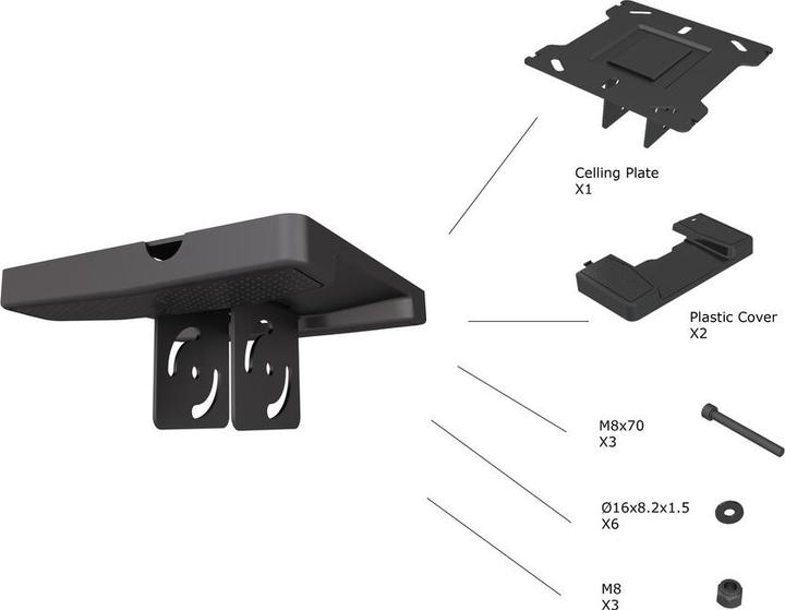 Immagine prodotto Multibrackets Staffa a soffitto per TV Beamer, nera max 90kg (Soffitto)