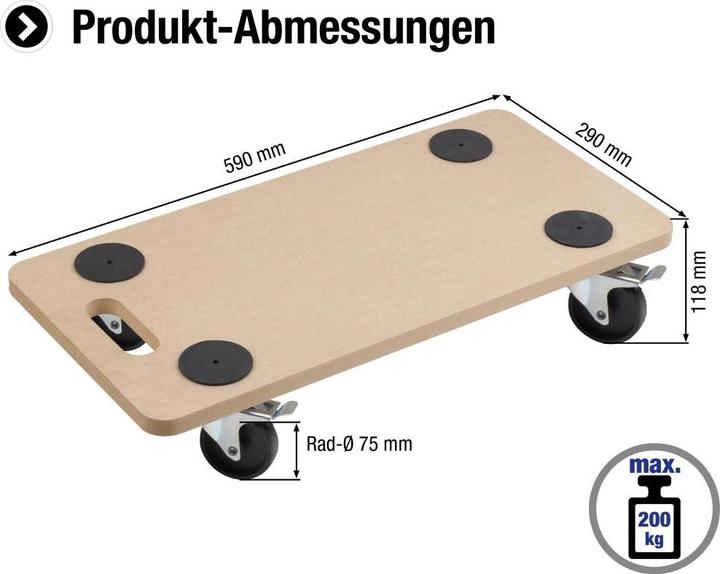 Actual product image Meister Transport roller wood load capacity (200 kg)