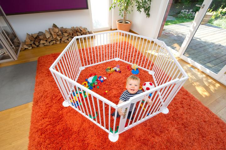 Produktbild Felibaby ONE4all 1+5 - Hexagon - Riesenlaufgitter / Konfigurationsgitter, weiss (17 cm)