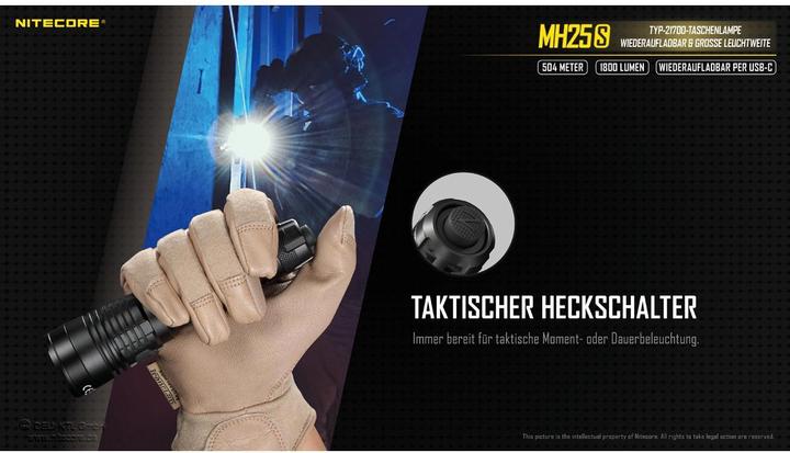 Produktbild Nitecore MH25S Taschenlampe inkl. Akku (15.69 cm, 1800 lm)