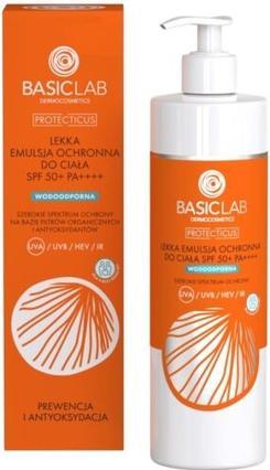 Produktbild BasicLab BASICLAB Protecticus lekka emulsja ochronna do ciała SPF50+ PA+++++ Prewencja i Antyoksydacja 300ml (Sonnencreme, SPF 50+, 300 ml)