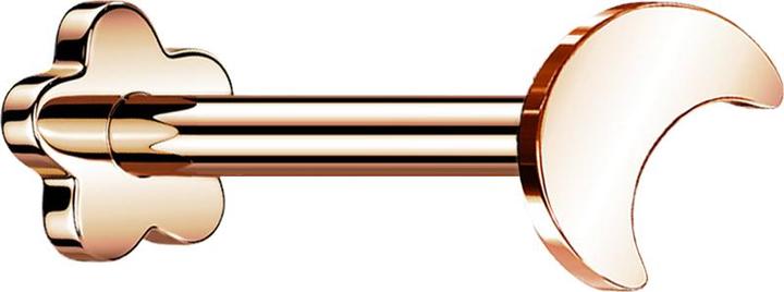 Produktbild Star Piercing Micro Threadless Labret Blume rosegold Mond (ohne Messing, Titan G23)