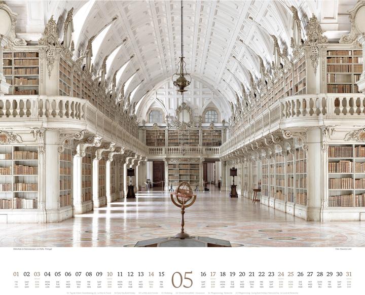 Actual product image Welt der Bücher - Bibliotheken-Kalender 2026 (54 x 48 cm, Hardcover, English, French, German)