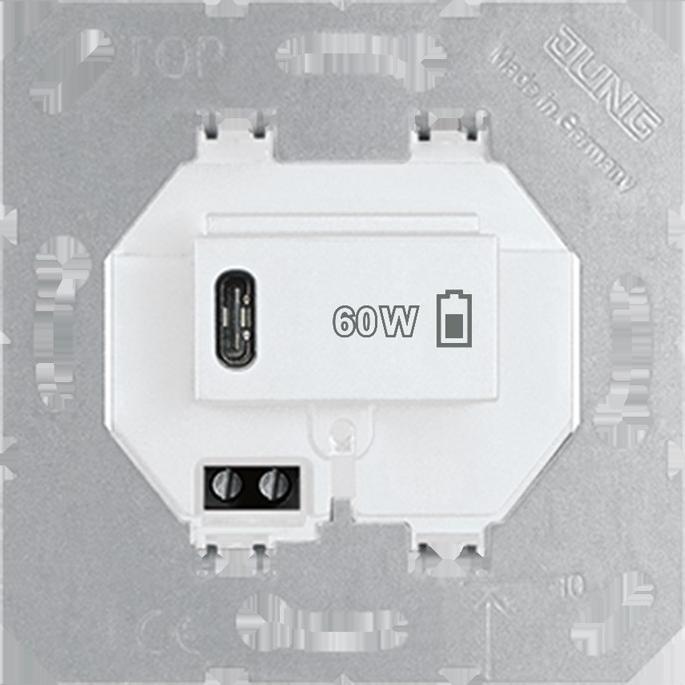 Produktbild JUNG JG USB PD60 C WW USBPD60CWW USB-Lad (60 W)
