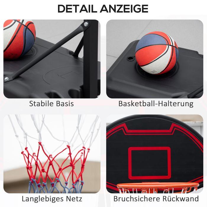 Produktbild Swisshandel24 Basketballkorb mit Ständer Outdoor höhenverstellbar Basketballständer mit Rädern 195-250 cm geeignet