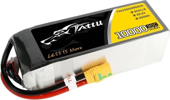Immagine prodotto Tattu Accumulatore 10000mAh 22.2V 30C 6S1P XT90 Spina antiscintilla (22.20 V, 10000 mAh)