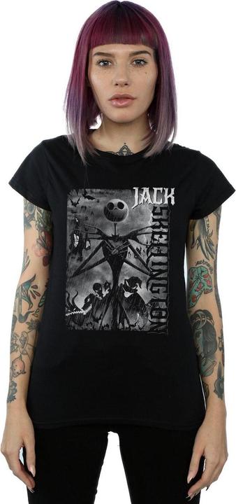 Actual product image Disney Womens/Ladies Nightmare Before Christmas Skellington Cotton T-Shirt (L)