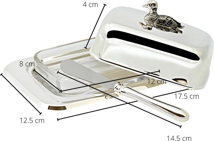 Actual product image Edzard Butter dish duck w. knife 18cm