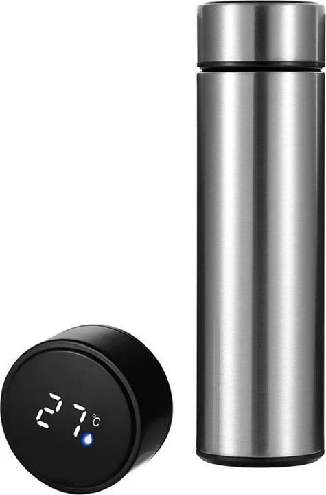 Immagine prodotto Herzberg Set di 2 borracce termiche sottovuoto con display touchscreen e temperatura, 500 ml, senza BPA (0.50 l)