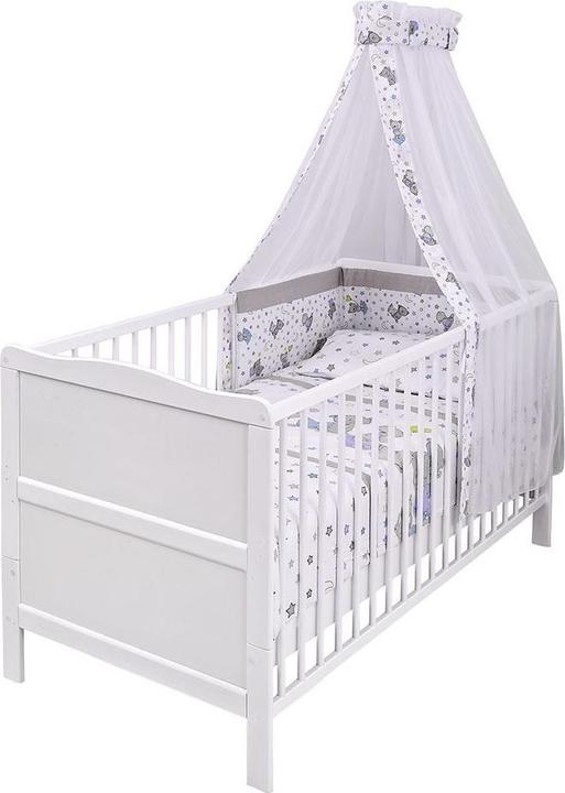 Produktbild jonka Gitterbetten Komplettbett Mona Weiss 70 x 140 cm - Kuschelbären - (70 x 140 cm)