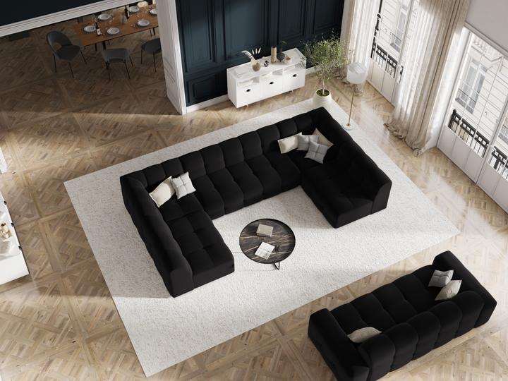 Actual product image Micadoni Velvet Panoramic Sofa, "Kendal", 7 Seats, 372x203x79Made in Europe (Sofa landscape)
