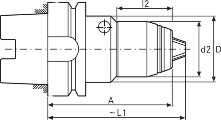 Actual product image Albrecht Short Drill Chuck AKL DIN 69871 AD HSK 63 0.5-10mm A