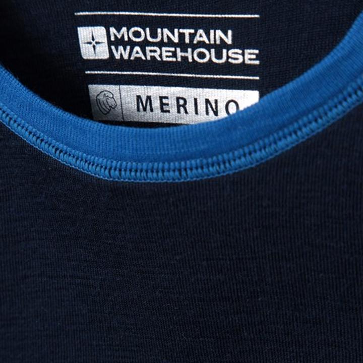 Immagine prodotto Mountain Warehouse Top per bambini/ragazzi Merino II con collo rotondo a contrasto (98)