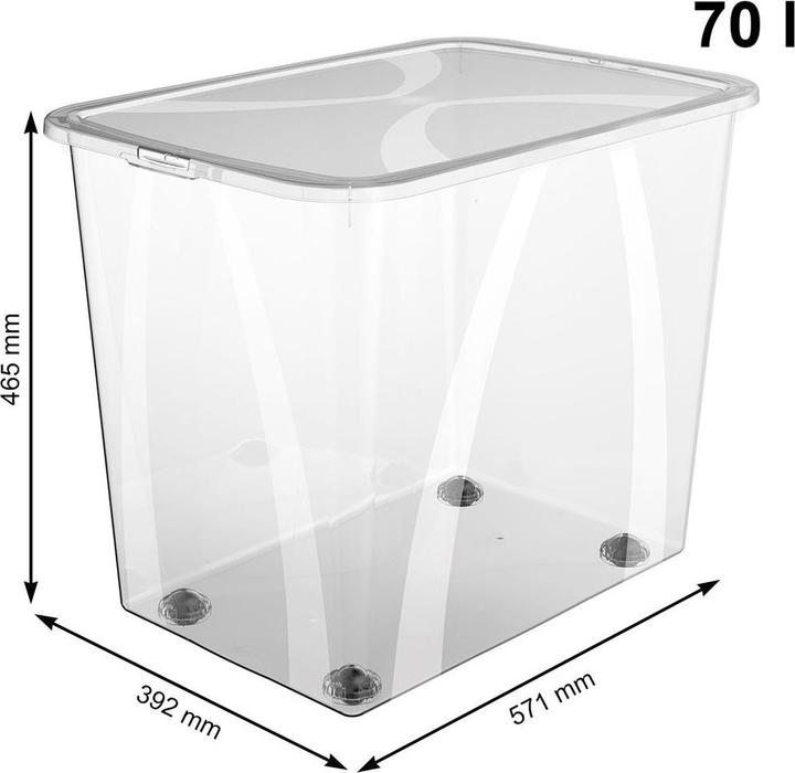 Immagine prodotto Rotho Scatola da 70 l con coperchio LONA Trasparente (70 l)