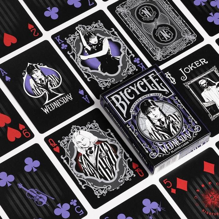 Actual product image Bicycle Wednesday Playing Cards (English, Italian, German, French)