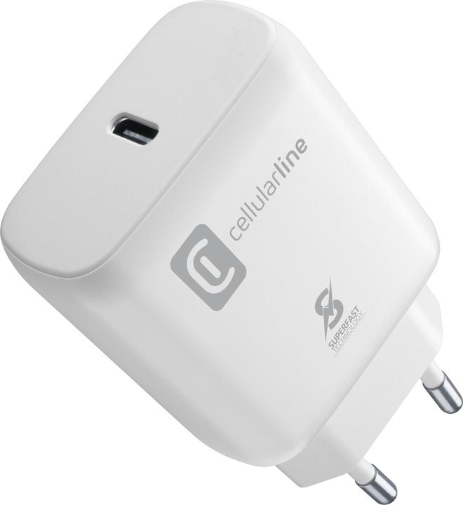 Immagine prodotto Cellularline Super Fast Charger 25W - Samsung Caricabatterie da rete USB-C Super Fast Charge PD 25W Bianco (25 W)