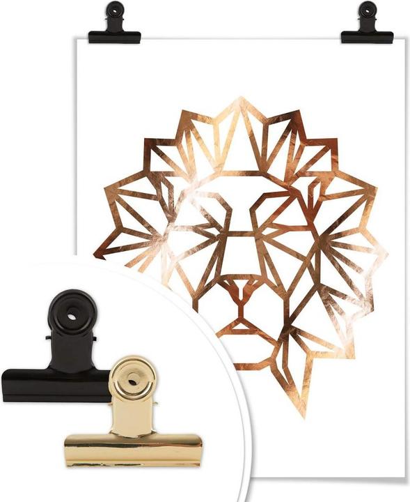Immagine prodotto Trenddeko Testa di leone origami - aspetto in rame (80 x 100 cm)