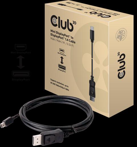 Actual product image Club 3D Mini DisplayPort — DisplayPort (2 m, DisplayPort)