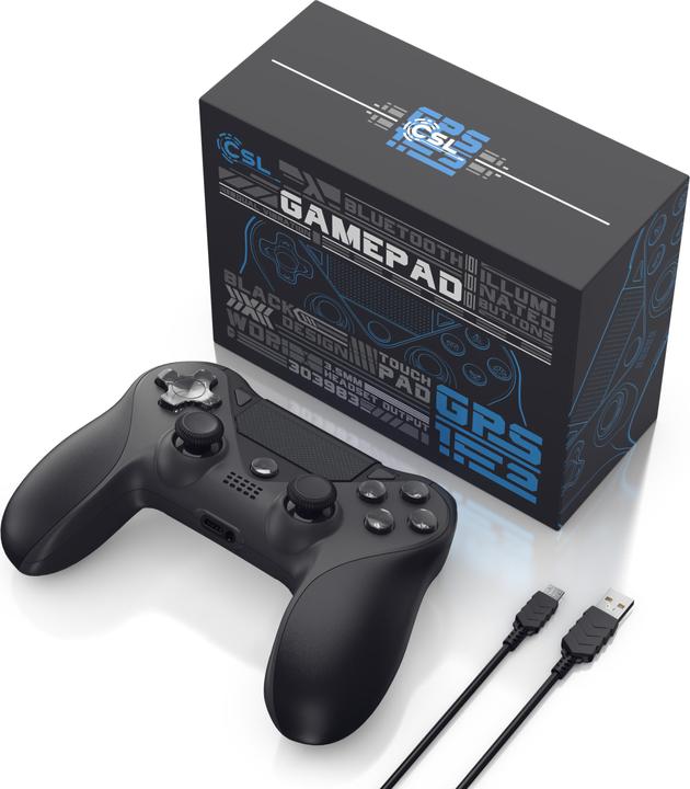 Actual product image CSL Gaming controller, wireless gamepad for PS4, Playstation & Switch, Bluetooth & cable, touchpad (Switch, PS4)
