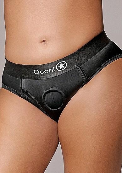 Actual product image Ouch! Vibrating Strap-on High-cut Brief - XL/XXL
