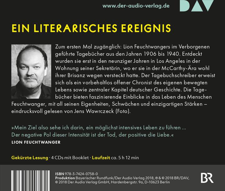 Actual product image A life as intense as possible. The diaries (Lion Feuchtwanger, German)