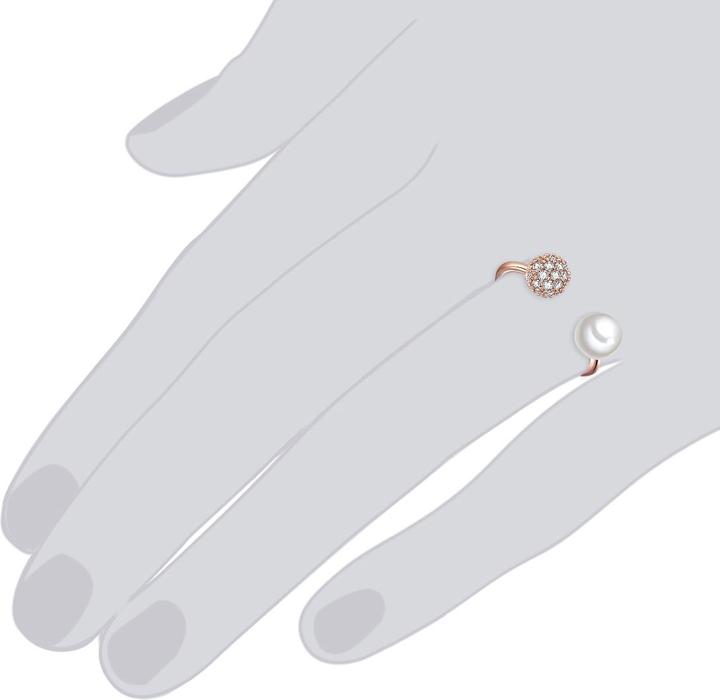 Produktbild Lulu & Jane Damen Messing Zirkonia Muschelkernperle roségold - 29165 (58)