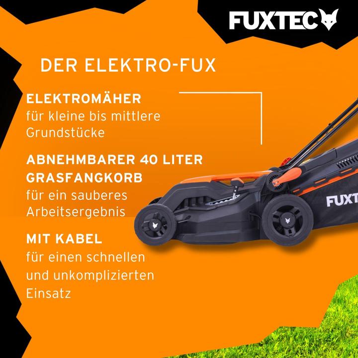 Actual product image Fuxtec Electric lawn mower with cable FX-RME38 (Electrical connection)