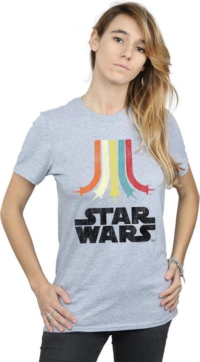 Actual product image Star Wars Womens/Ladies Retro Rainbow Cotton Boyfriend T-Shirt (M)