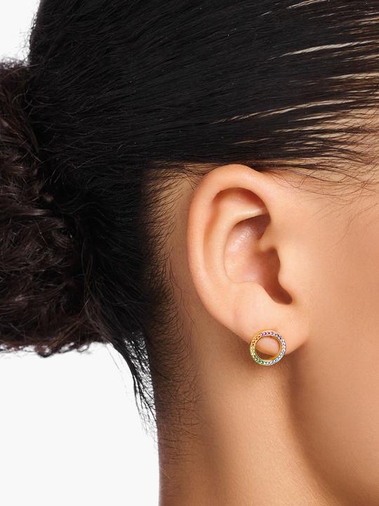 Produktbild Thomas Sabo Ohrstecker Together Rund mit Bunten Steinen Vergoldet (925er Silber)