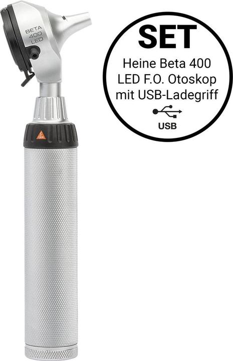 Immagine prodotto Heine Beta 400 LED F.O. Otoskop-Set (B-143.28.388) - mit USB Ladegriff