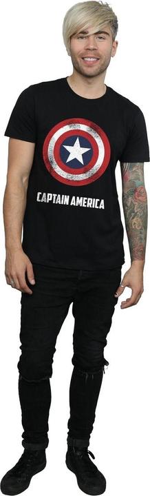 Actual product image Mens Captain America Shield Text T-Shirt (3XL)