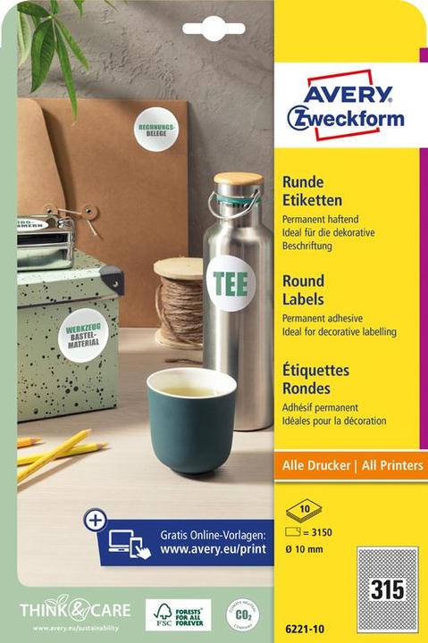 Image du produit Avery Runde Etiketten